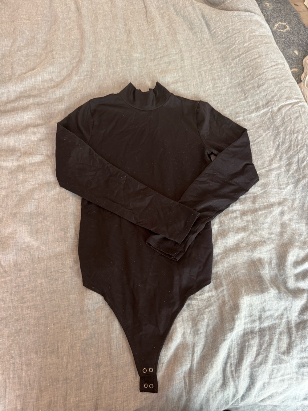 Abercrombie Black Long Sleeve Bodysuit
